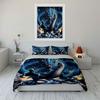 Blue Roaring Dragon In Action Print Bedding Set 1 Duvet Cover 2 Pillowcases For Adult And Children Luxury Gift Full Size
