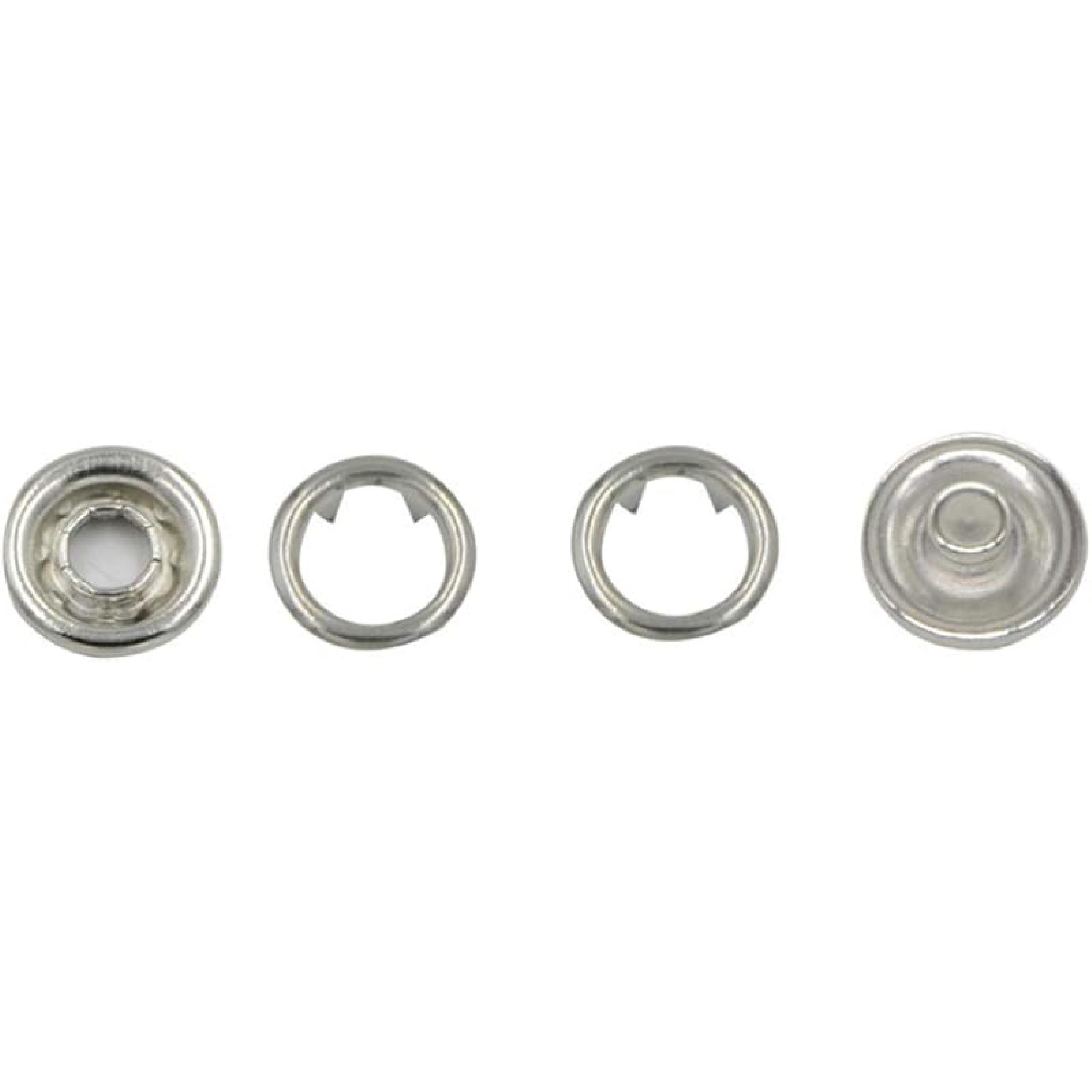 Полые металлические пуговицы 100 шт. Металлические кнопки-застежки Полые пуговицы с зубцами Застежки Кнопки-защелки Набор застежек-кнопок для детской одежды, курток, рубашек, рукоделия Size 2