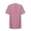 Women's Summer T-shirt Casual Short Sleeve V-neck Solid Color Loose Chiffon Shirt  Top