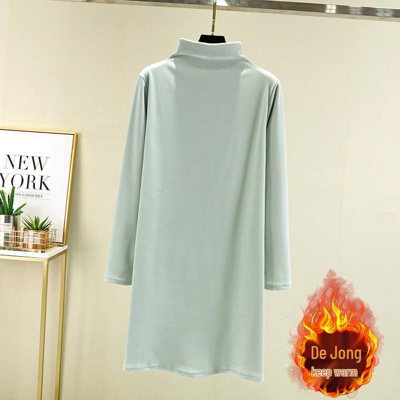 

Женское зимнее платье/ночная сорочка с высоким воротом, из бархата, с длинным рукавом M