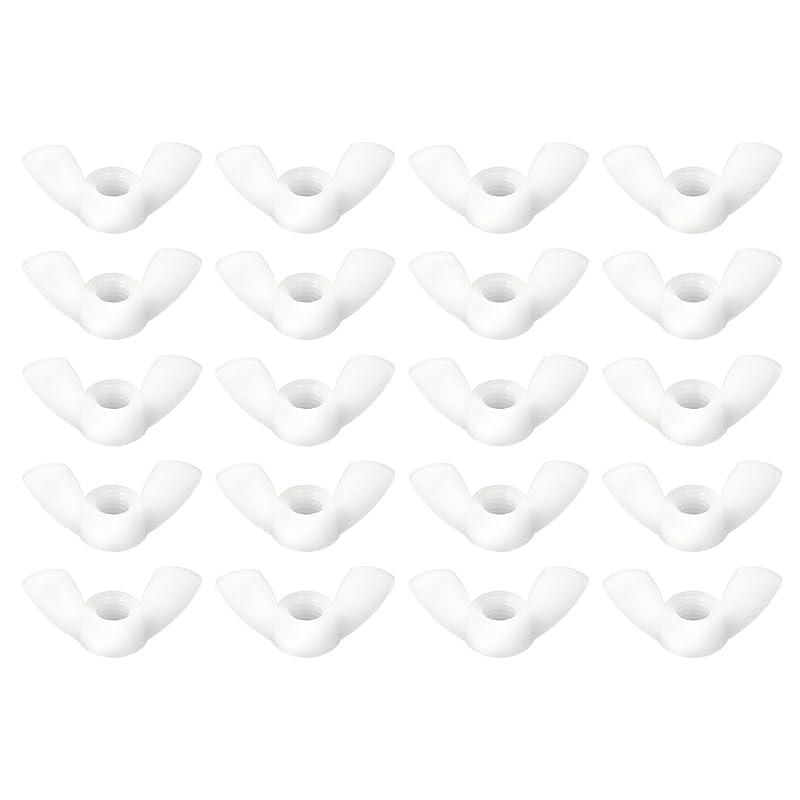 uxcell M6x1.0 Гайка-барашек 30 шт., Нейлоновые гайки-барашки Крепежные детали Ручное затягивание Гайки-барашки для Machinery Электронного оборудования DIY, Черный 25