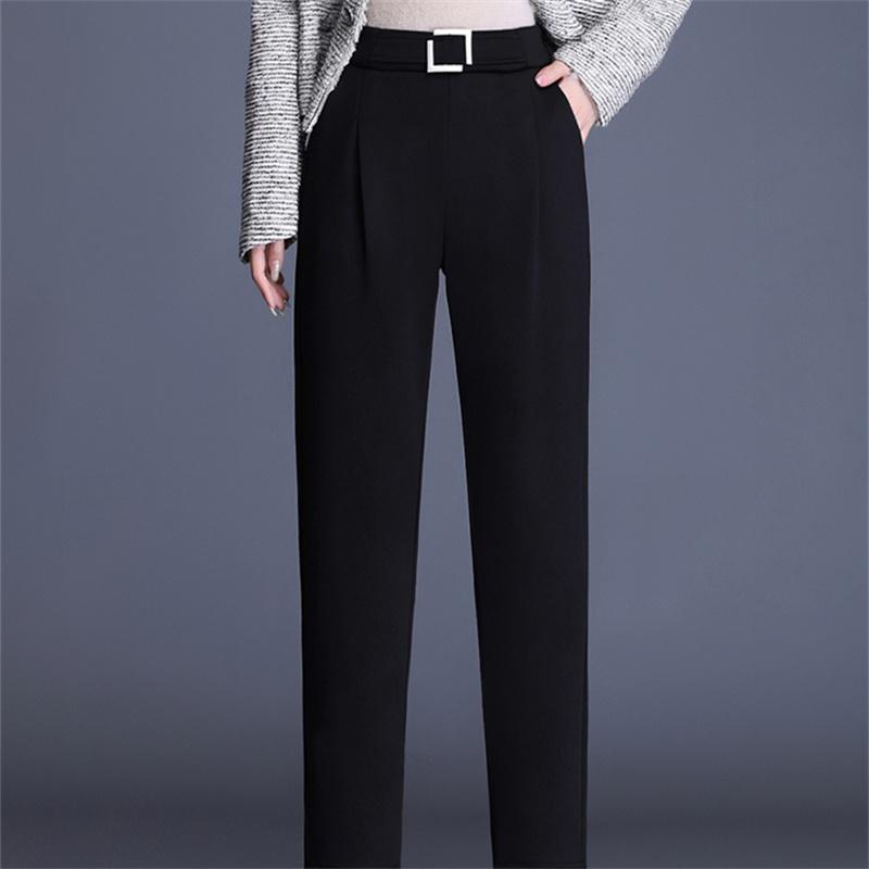 Autumn Winter Korean Fashion Womens Warm High Waist Plus Velvet Thicken Casual Harajuku Womens Formal Wear Trousers Pencil Pants