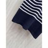 D new naval style bow striped dress women's short-sleeved knitted skirt fashionable versatile age-reducing dress