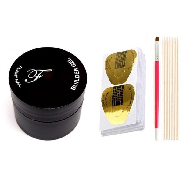 

Набор для наращивания ногтей, Builder Gel 12g + Gel Foamy 100p + Nailbrush + Woodstick 10p, 1 комплект