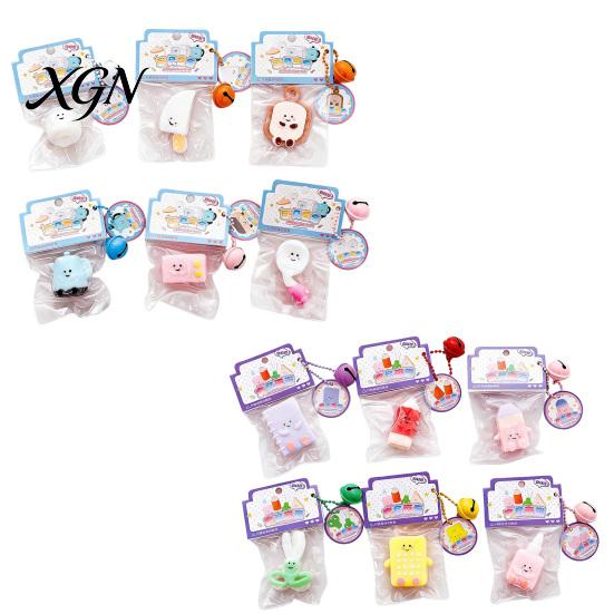 Elastic Stress Toy Cartoon Stationery Squeeze with Bell Ball Chain Relief Anxiety ReliefStress Slow Rising Kitchenware Sensory Fidget Decompression