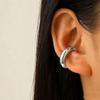 Clip per orecchio retrò francese a doppio strato in lega senza buco: Ear Cuff Semplice da Donna, Stile Freddo, di Nicchia Coreano, Temperamento