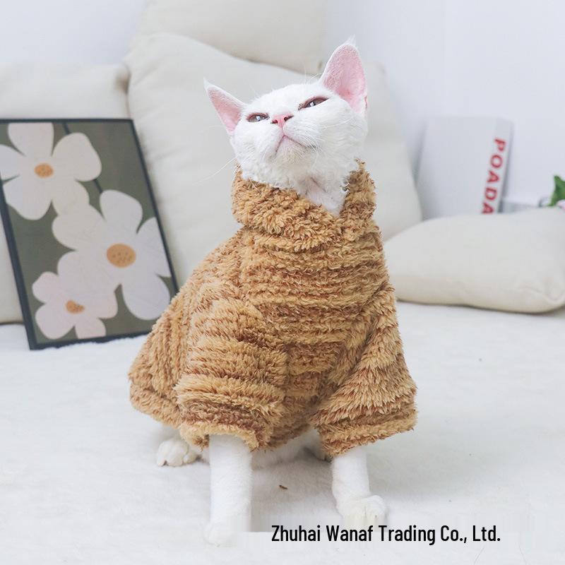 Devon Rex Autumn Winter Fleece Cat Clothes - Comfortable and Warm for Hairless Cats