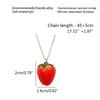 Fashion Strawberry Pendant Necklace Earring Sweet Clavicle Chain Simple Choker 3D Fruit Dangle Earring Statement Jewelry