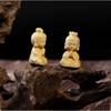 Adorno para Coche con Forma de Bebé Buda Tallado en Boj Llavero Colgante Figuras de Monjes Pequeños Estatua de Buda