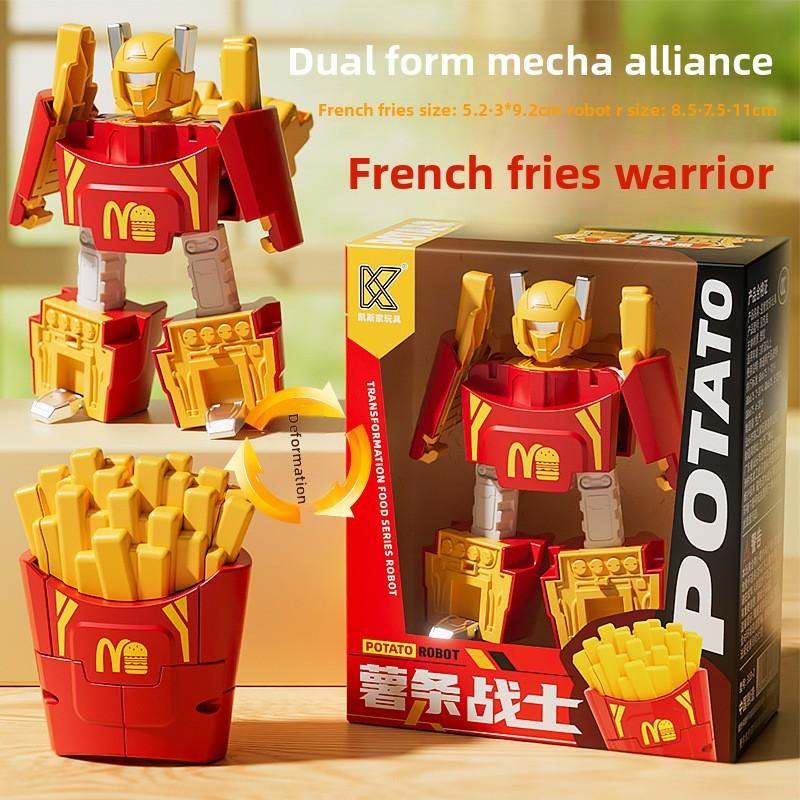 Hamburger French Fries Cola Ice Cream Transforming Robot Toy For Kids
