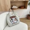 1pc Ball&Chain Astronaut Environmental Bag Kawaii Nylon Canvas Embroidery Large Capacity Shoulder Bag Shopping Bag Girls Gifts