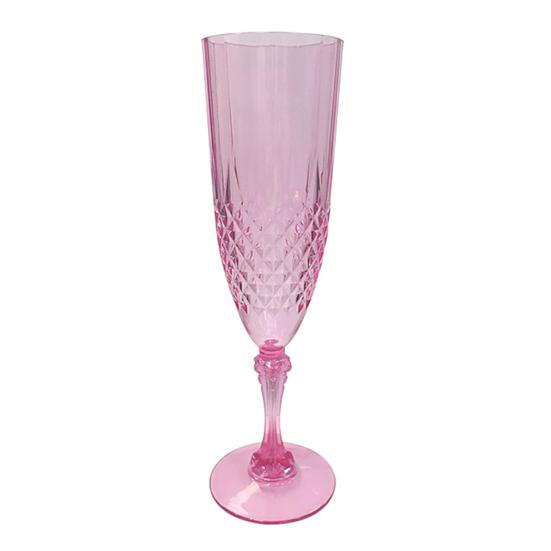 Plastic Champagne Flutes Transparent Wine Glasses Shatterproof Reusable Wine Goblets Elegant Drinkware