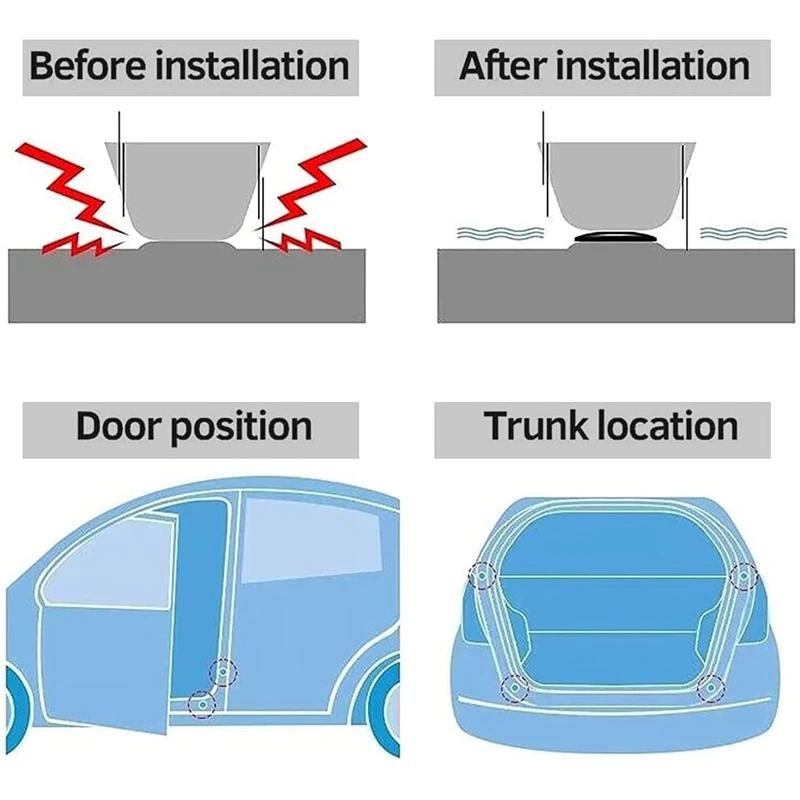 Customized 10 Pieces Car Silicone Shock Pad Shock Absorption Buffer Gasket Sound Insulation Pad Mount Protective Door Mute Anti