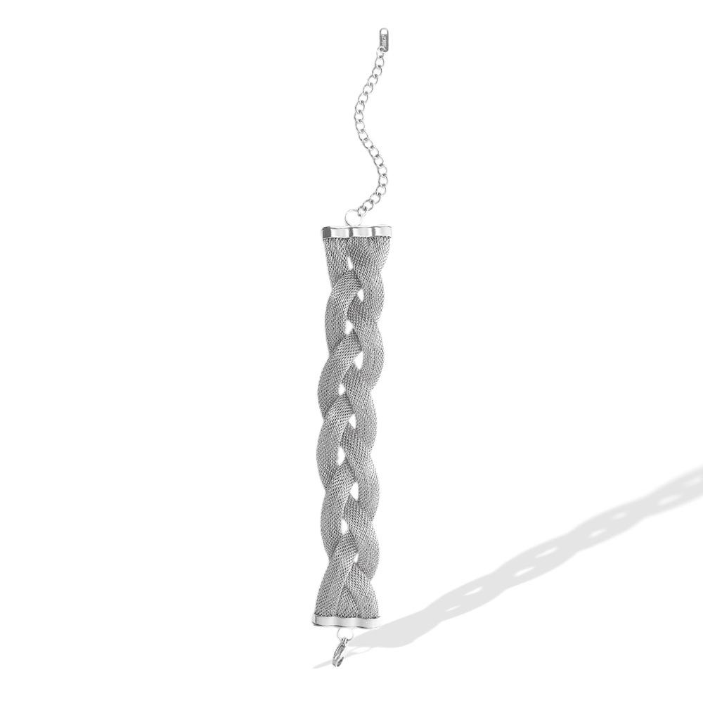 2026 New European & American Fashion Trend: Handmade Woven Titanium Steel Necklace & Bracelet Set