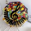 1PC Musical notes Umbrella Portable Folding Umbrella Iron Frame Hole Bone Structure Outdoor Home Umbrella A3