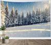 Winter Wandteppich Wald Verschneiter Kiefernbaum Wandteppich Sonnenaufgang Naturlandschaft Wandteppich Wandbehang Dekor für Schlafzimmer Wohnzimmer Studentenwohnheim