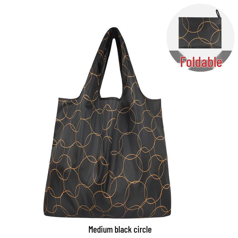 Medium Foldable 210D Oxford Cloth Shopping Bag, Convertible to Shoulder or Handbag, Ideal for Groceries and Camping