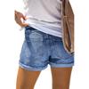 New Women's Stars Print Ripped Denim Shorts, Summer Street Style Distressed Jeans Shorts with Embroidered Detail for Casual Fashion Look