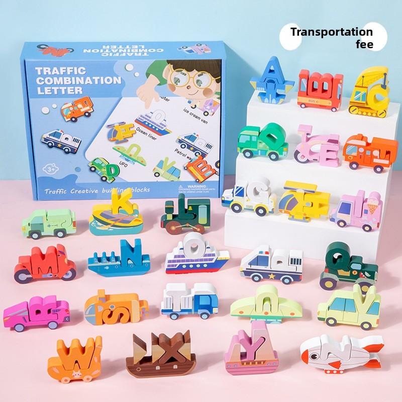 Wooden Animal Traffic 3d Puzzle For Kids Education And Cognitive Development Transportation