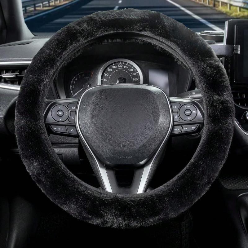 Car Steering Wheel Cover Without Inner Ring In Winter Warm Plush Non-slip Without Inner Ring Steering Wheel Cover Handlebar Cove