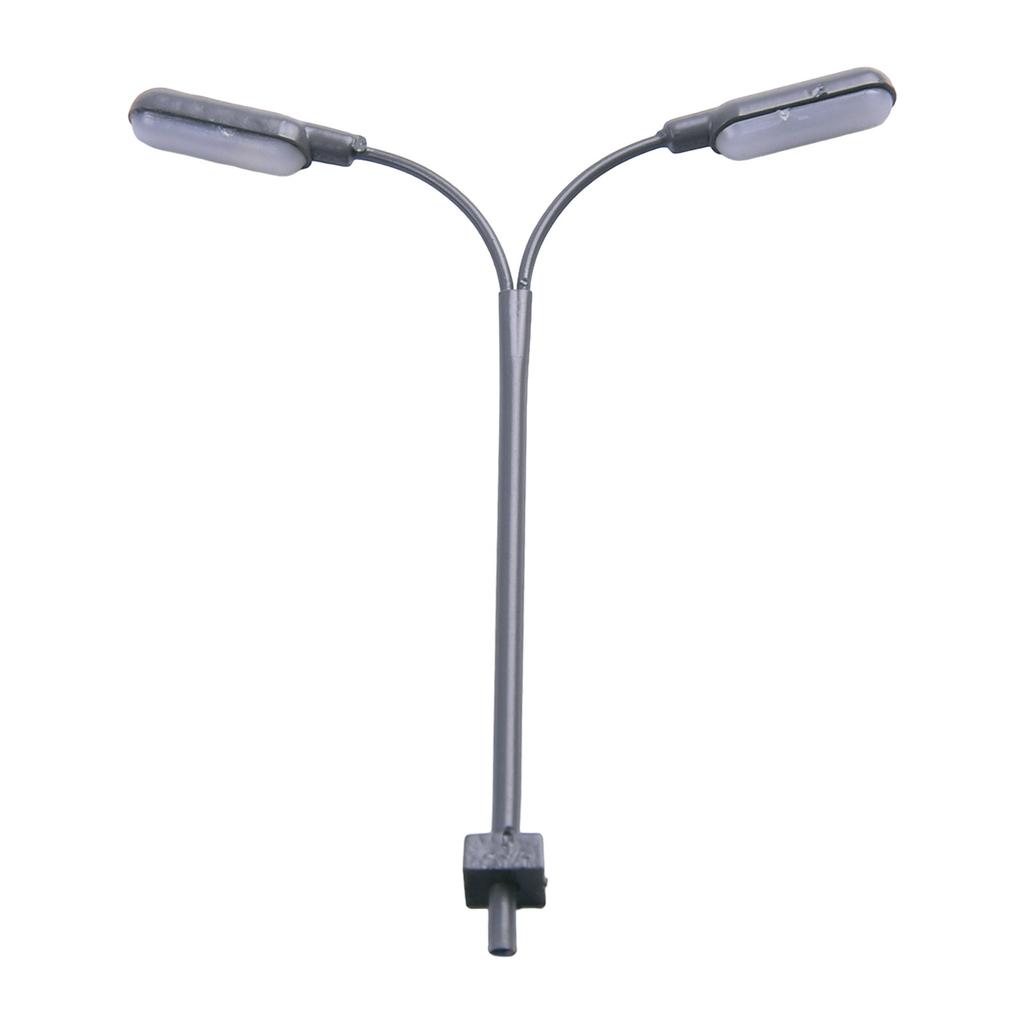5Pcs 1:160 N Scale Model LED Street Lamp for Train Layout - 3V Steel Tube Platform Lights with Resistors for 12-16V Connection