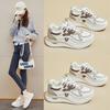 2024 Winter Korean Velvet Women's Dad Sneakers Q103-2: Thick-Soled, Warm, Casual Sports Shoes for Students
