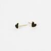 JUDY AND PAUL [14K GOLD] Lovely Small Black Heart Point Yellow Gold Earrings