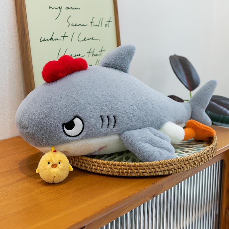 Cute Shark Does Not Pull Chicken Doll Plush Toy Girl Bed Sleeping Doll Warm Heart To Accompany Girlfriend Birthday Gift