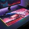Cherry Blossom Scenery Mouse Pad RGB Backlit Mouse Pad Laptop Mouse Pad Laptop Gamer Computer Desk Gaming Accessories
