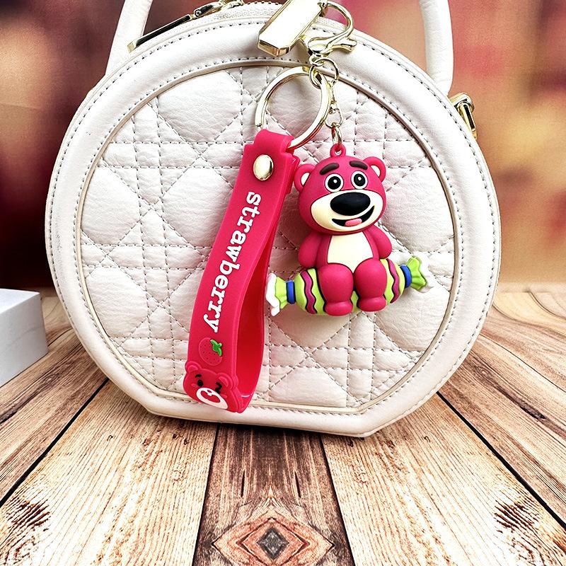 Strawberry Bear Creative Cartoon Keychain Doll Exquisite Female Couple Schoolbag Pendant Car Bag Pendant Keychain