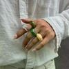 Ins Style Irregular Transparent Colored Resin Ring New Trend Boho Geometric Finger Rings Aesthetic Jewelry Accessories
