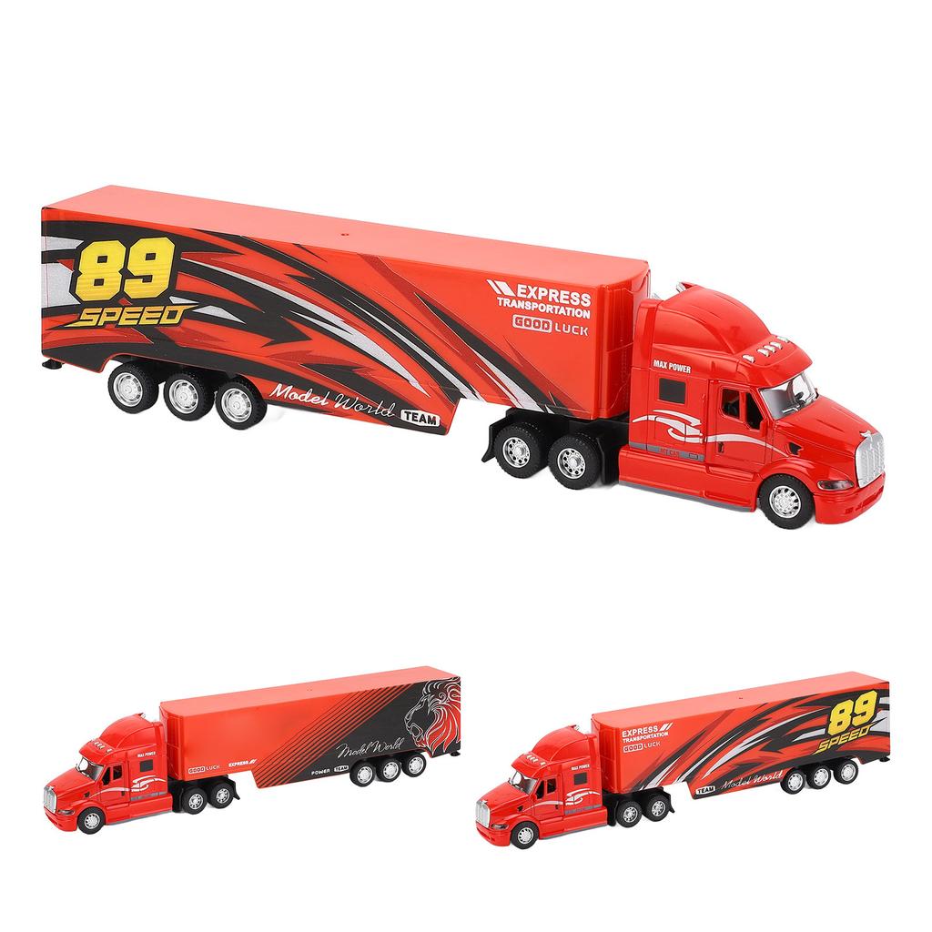 Container Truck Toy with Lights and Sounds Alloy Lifelike Transport Vehicle Model Car for Birthday D