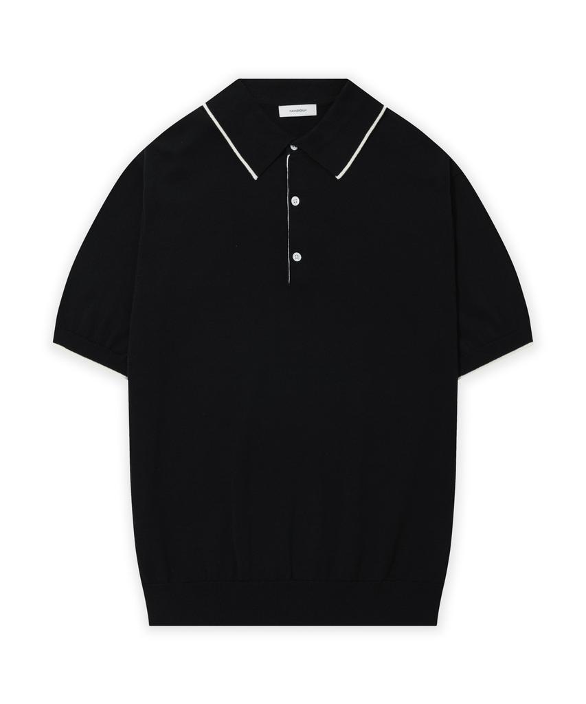 Mannergram Superfine Cotton Sheet Collared Short Sleeve Knit (Type B)