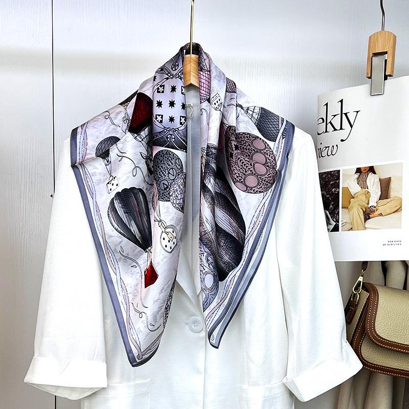 Spring And Autumn Premium Silk Silk Scarf Women'S Light Luxury High-End Thin Scarf Elegant Shawl Scarf