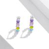 New 925 Sterling Silver Women Fashion Jewelry Heart Colorful Drip Glue Elegant Hoop Earrings Girl Birthday Gift Hook Ear Circle