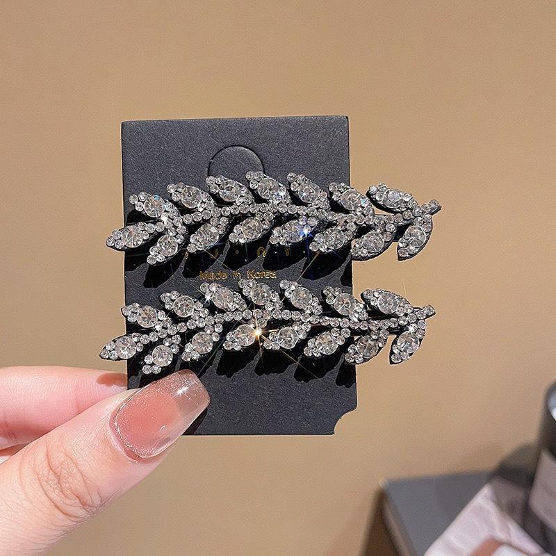 Brand New Elegant Hair Accessory Sparkling Hair Clip Trendy Hairpin Shining Rhinestone Barettes Wheat Shape Hairclip