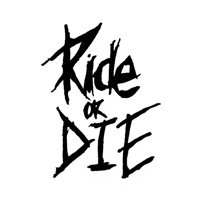 5.6 X 8 Cm Bike Frame Stickers Ride or Die Top Tube Decals for MTB Bicycle Decorative Frame Bike Auto Motorcycle Accessories