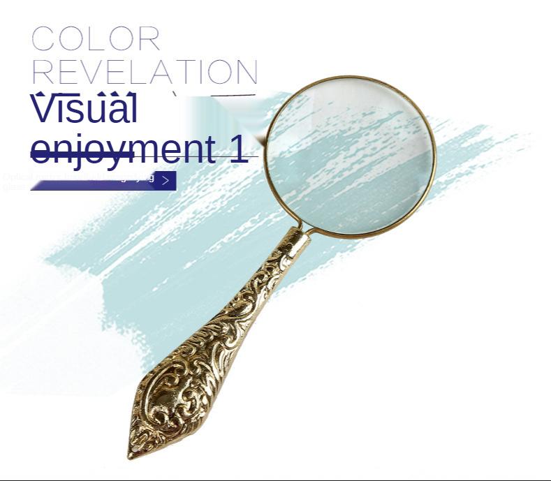 Högkvalitativ metallförstoringsglas Utsökt förstoringsglas Handhållet bärbart förstoringsglas för studenter och äldre 4X