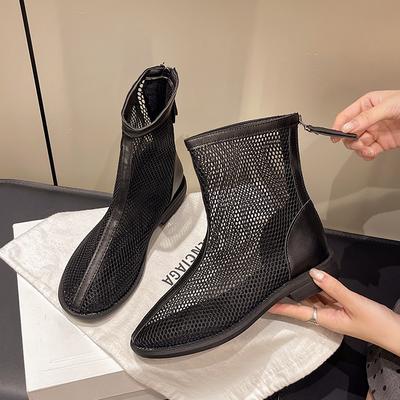 Summer Net Boots New Breathable Women's Boots Mesh Hollowed Out Martin Boots Short Boots Mesh High Boots