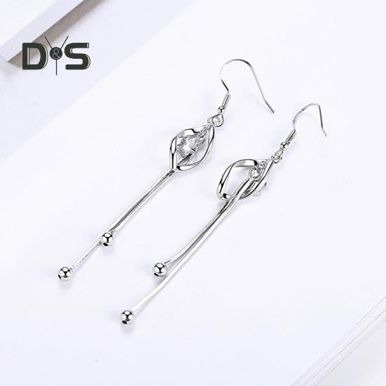 1 Pair Women Hanging Earrings Long Tassel Exaggerated Hollow Out Flower Lightweight Anti-slip Ear Jewelry Lady Prom Cocktail Party Dating Dangle