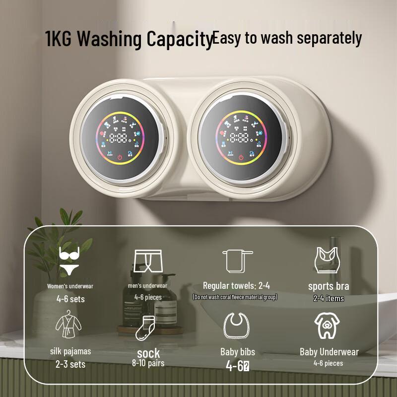 OLOEY Small Automatic Twin-Tub Washing Machine