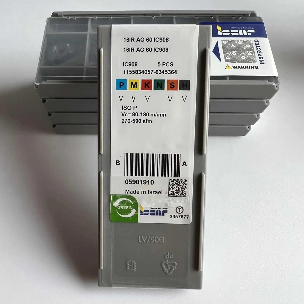 ISCAR / 16IRAG60 IC908 /Industrial Indexable Carbide Inserts 10 Pcs