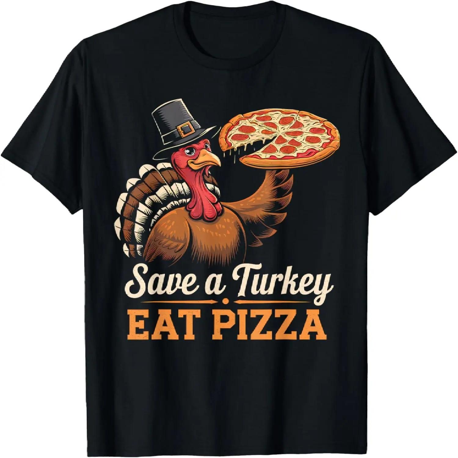 Save A Turkey Eat Pizza Funny Thanksgiving Toddler Boys Kids T-Shirt S чёрный