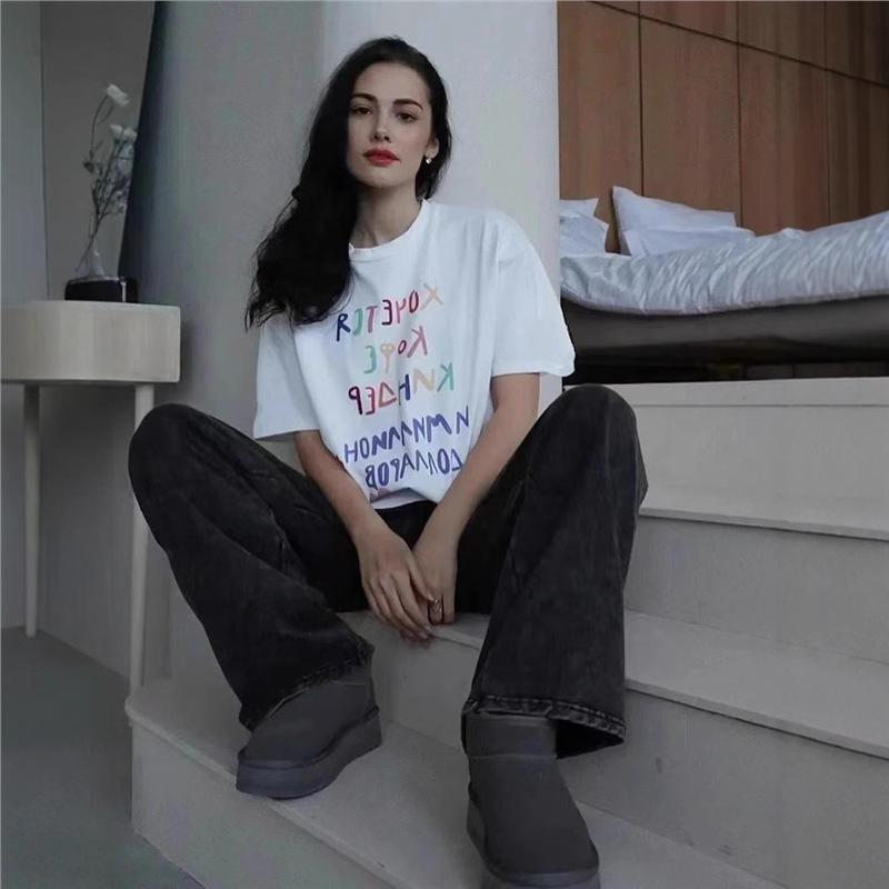 Windy Retro 100% Cotton T-shirt, Little Wind Girl 2025 Trend, European & American Fashion, Summer Ins Short Sleeve, High-end Design