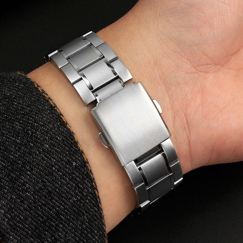 19mm 21mm Para Swatch pulsera de metal de núcleo sólido cadena de reloj cóncava convexa YVS400 451 YVB404 hombres de hierro mujeres banda de reloj de acero