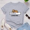 Women's Top T-Shirt Casual Fashion Clothing Lazy Cat Print Women's Short Sleeve T-Shirt O-Neck Loose Women's T-Shirt