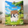 We Bare Bears Print Flannel Blanket High Quality Warm Comfortable Cover for All Seasons Perfect for Gifts Home Decor