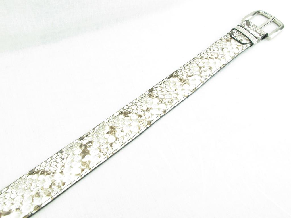 PELGIO Luxury Python Leather Belt with Natural Color Holes,