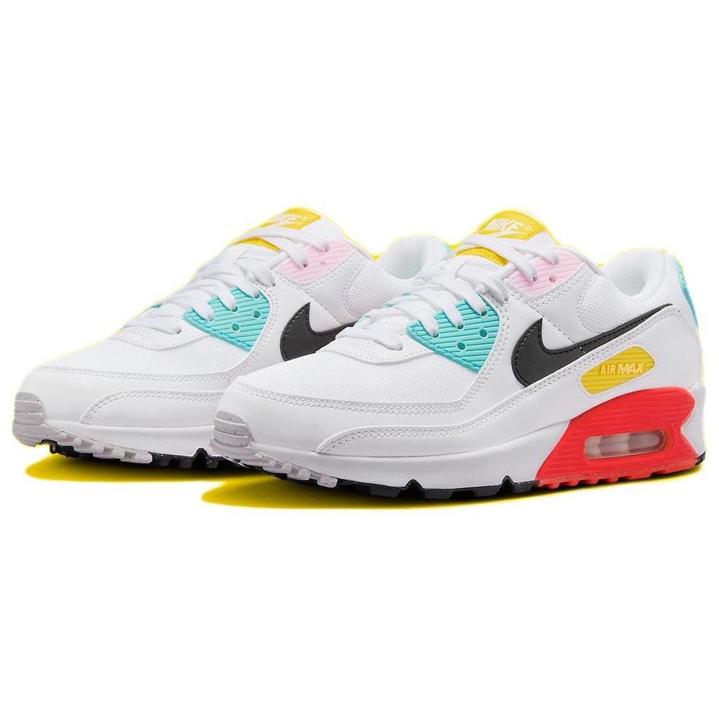 Nike  Air Max 90 Spring Multi-Color Women Sneakers White Pink-Foam Bright-Crimson FZ3622-100