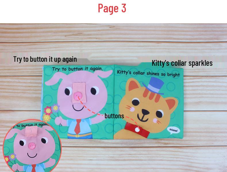 Multifunctional Tear-Proof Cloth Book: Educational Baby Rattle & Enlightenment Toy